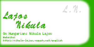 lajos nikula business card